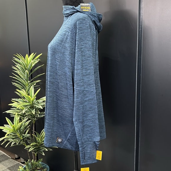 Ariat Rebar Gridwork Balaclava Hoodie,watch window,thumb hole,gaiter,long sleeve - Picture 4 of 13